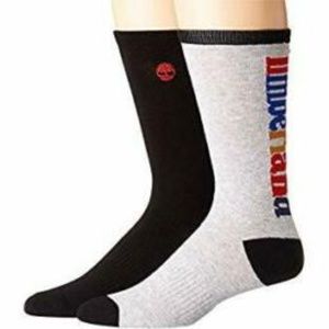 TIMBERLAND MENS TBL BACK LEG LOGO CREW SOCK 2 PACK